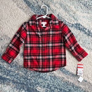 Carter's Red Plaid Button-Up Shirt